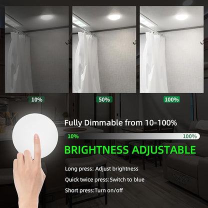 RV Ceiling Light 12V, 4.5Inch RV Light Interior, Dimmable Puck Dome Lights for Motorhome Boat Trailer (Cool White 2Pack)