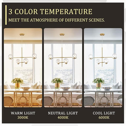 CATINER 4 Lights Gold Sputnik Chandelier, Modern Large L31 '' Mid Century Long Ceiling Pendant Light Fixtures with Clear Glass Globe Shades for High Ceiling Living Room Foyer Dining Room Bedroom