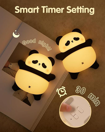 Snoring Panda Night Light for Kids, Upgraded Large Novelty Nursery Nightlight with Snoring Motion & Sound, Rechargeable Cute Night Light for Baby, Bedroom, Holiday Gifts for Girls & Boys