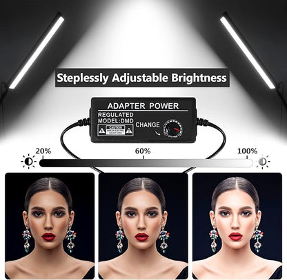 LED Video Light Stick Wand Kit-Photography Lighting with Adjustable Tripod Stand, 9 Color Filters, Gepege 2 Packs 5600K Dimmable Portable Video Studio Lighting for Live Streaming/Portrait/Vlog