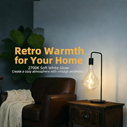 A165 Large Vintage LED Bulb,Dimmable 2700K Soft White Light,8W Oversized Edison Bulb Equivalent To 100W With E26 Base,Irregular Jumbo Globe For Pendant,Giant Decorative Light Floor Lamps 1Pack