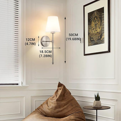 Peel and Stick Wall Sconces, Stick On Wall Sconce Set of 2, Battery Operated Wireless Adhesive Wall Lights, Corn Bulb with 10000mAh Battery, Easy Install for Bedroom Living Room Wall Decor