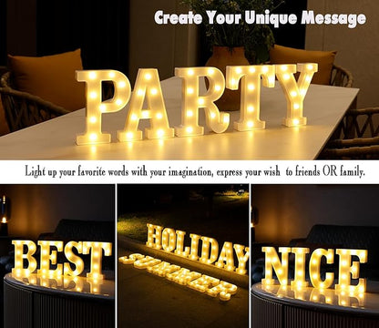 Small Led Marquee Letters, Light Up Letters, 8.58 Inch Led Letter Lights, Battery Powered Lighted Sign for Table, Party, Birthday, Christmas Decor (Letter T)