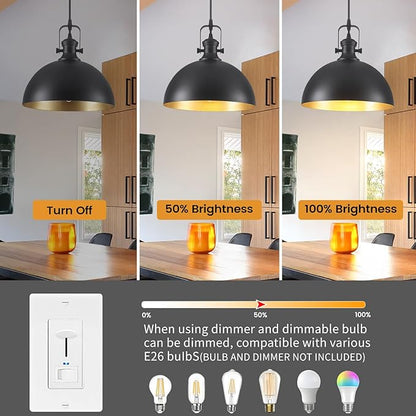 Black Pendant Lights Kitchen Island 2 Pack, Farmhouse Kitchen Pendant Lights, 11.8 inches Dome Pendant Light Fixtures, Industrial Vintage Light Fixture for Kitchen Island Dining Room