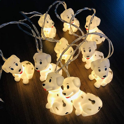 1.65M Cute Animal Dog Shape 10 Led Fairy Lights Spotty Dog String Lights USB Powered for Halloween Christmas Thanksgiving Home Party Children Kids Bedroom Decoration (Spotty Dog)
