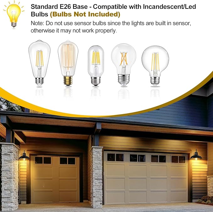 TOBUSA 2-Pack Dusk to Dawn Outdoor Wall Lights, 10’’ Waterproof Farmhouse Gooseneck Outdoor Barn Light, Anti-Rust Vintage Black&Gold Outside Wall Sconce Lights for House Porch Garage