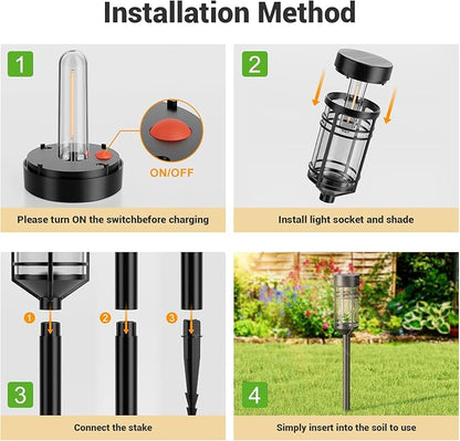 Amzarp 12 Pack Solar Garden Lights, Bright LED Solar Pathway Lights Outdoor IP65 Waterproof Rugged Shatterproof Auto On/Off for Landscape Garden Yard Walkway Driveway Lawn Lighting (6500K White Light)