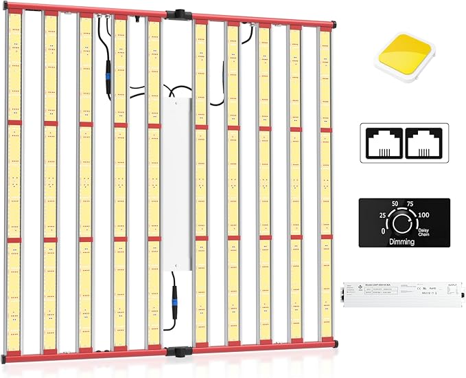 AGLEX 1000W LED Grow Lights, Full Spectrum Grow Light with UV IR, Daisy Chain Plant Bar Style Grow Light Foldable & Dimmable for Indoor Growing Commercial Hydroponic Growing Lamp 6x6ft Core Coverage