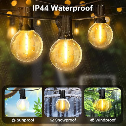LAMPHOME 4 Pack LED Outdoor String Lights, 26FT Yellow Patio Lights with 12+1 Edison Shatterproof Bulbs,Waterproof Connectable Dimmable Outside Hanging Lights for Backyard Porch Garden Party Decor