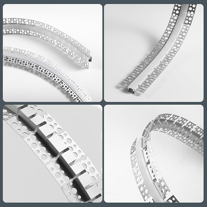 6 Pack Led Diffuser Channel with Milky White Silicone Cover 6.6FT/2M Plaster-in Aluminum Drywall U Shaped Trimless Recessed Track for Strip Light, Flexible Led Profile 45 Degree Bendable