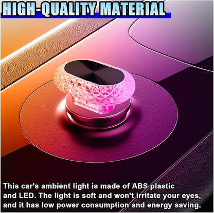 2PCS USB LED Car Interior Night Light, Crystal Mini Decoration Neno Ambient Light Car Interior Atmosphere Lamp, Plug-in USB Interface Auto Trunk Ambient Lighting Kit Universal for Cars (Colorful)