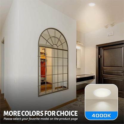 ECOELER 6" LED Flush Mount Ceiling Light, Dimmable Surface Mount Disc Light for 3.5" & 4" J-Box or 5/6" Recessed Can, Aluminum Trim, 16.5W 1000Lm, 4000K Cool White, ETL Listed, 4Pack