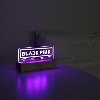 Black.Pink Night Light, Kpop Merchandise, Korean Idol Lamp for Blink, 7RGB Color, Dimmer, 8.3 x 4.2 x 1.7