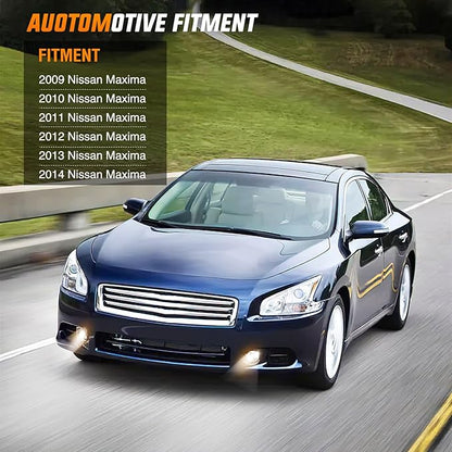 Nilight Fog Light Assembly Compatible with 2009 2010 2011 2012 2013 2014 Nissan Maxima Clear Lens Lamps Replacement H11 12V 55W Bulbs