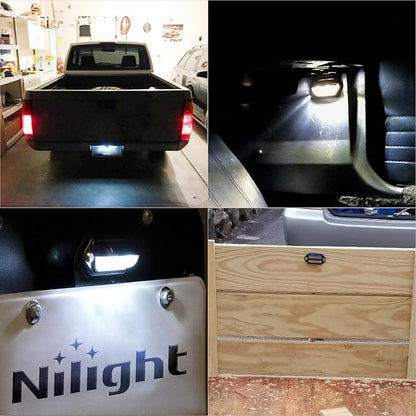 Nilight 2PCS 12V LED License Tag Light Convenience Courtesy Door Step Lights Waterproof Rainproof Dome Cargo Under Hood Legal for Car Truck RV Trailer