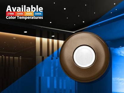 SureFit(v3) LED Flush Mount Ceiling Light, 3000K with Round Oil-Rubbed Bronze Trim (DLF301203KRDOB)