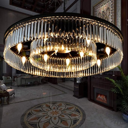 Modern Crystal Chandelier with 12 Lights - Contemporary Pendant Ceiling Light Fixtures for Dining and Living Room Decoration, 43 Inch Diameter
