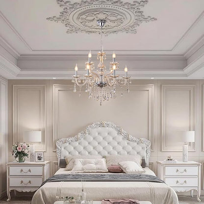 YYSHCHEN Luxury Cognac 9 Lights Crystal Chandeliers for Dining Room, Living Room,Bedroom 26.4"