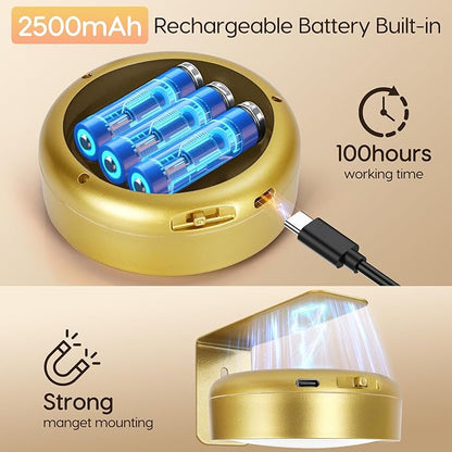 Picture Light for Wall with 2500mAh Rechargeable Battery,Wireless Painting Art Display Lighting for Portait Frame Gallery Poster with Remote ,3 Lighitng Colors&Dimmable Timer for Living Room Bedroom