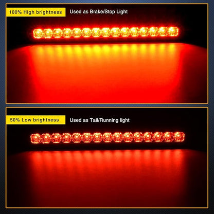 Nilight 2PCS 10Inch 15 LED Red Trailer Light Bar for Park Stop Turn Tail Brake Lights IP67 Waterproof Marker ID Clearance Strip for Truck Golf Cart Pickups Boats