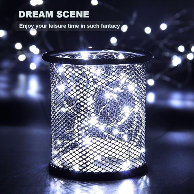 CYLAPEX 12 Pack Fairy Lights Battery Operated 7ft 20 LED Mini String Lights Silver Wire Firefly Starry Moon Lights for Wedding Mason Jars Party Christmas Centerpiece Table Decorations, Cool White