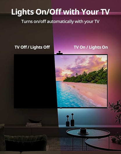 Ailofy TV Backlight with Camera for 40-50" TVs, 7.87ft LED Strip Lights, Real-Time Full-Screen Sync for Movies, Gaming & Music, Smart Bias Lighting, Works with Alexa & Google Assistant, App Control