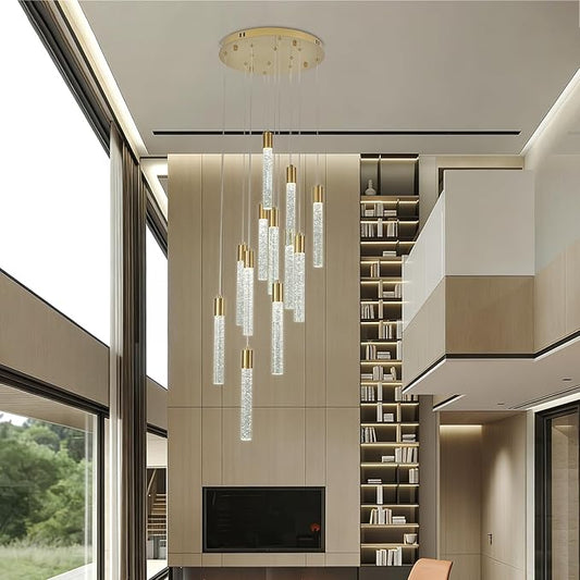 12-Light Pendant Light Fixtures,Gold Pendant Lights Kitchen Island, Modern Light Fixtures for Dining Room, Hallway, Living Room