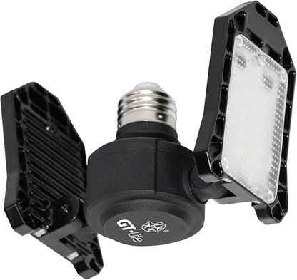 GT-Lite 3000 Lumens LED Garage Light, 300-Watt Equivalent, 5000K Daylight, E26 Base, Adjustable Panels,1 Pack