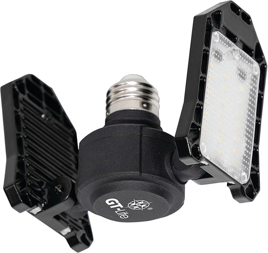 GT-Lite 3000 Lumens LED Garage Light, 300-Watt Equivalent, 5000K Daylight, E26 Base, Adjustable Panels,1 Pack