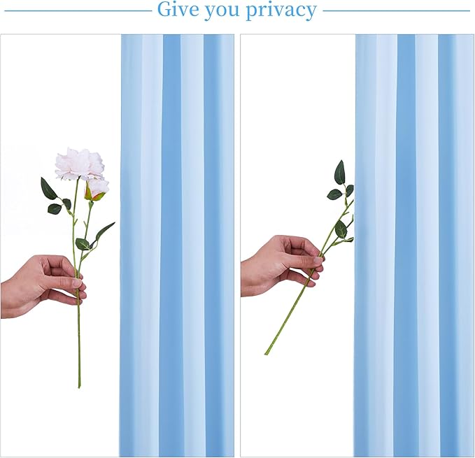 6 Panels Baby Blue Backdrop Curtain for Baby Shower Parties Wrinkle Free Light Blue Curtains Backdrop Drapes Fabric Decoration for Birthday Party Photography 30ft(W) x 10ft(H)