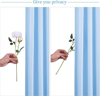6 Panels Baby Blue Backdrop Curtain for Baby Shower Parties Wrinkle Free Light Blue Curtains Backdrop Drapes Fabric Decoration for Birthday Party Photography 30ft(W) x 10ft(H)