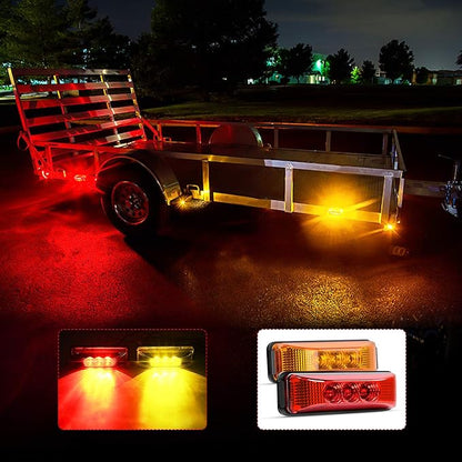 Nilight 10Pcs 3 Led Trailer Light 3.9 Inch Front Rear Side Marker Lights Clearance Indicator Waterproof Sealed Surface Mounted Marker Light for RV Truck Trailer UTE UTV 12V