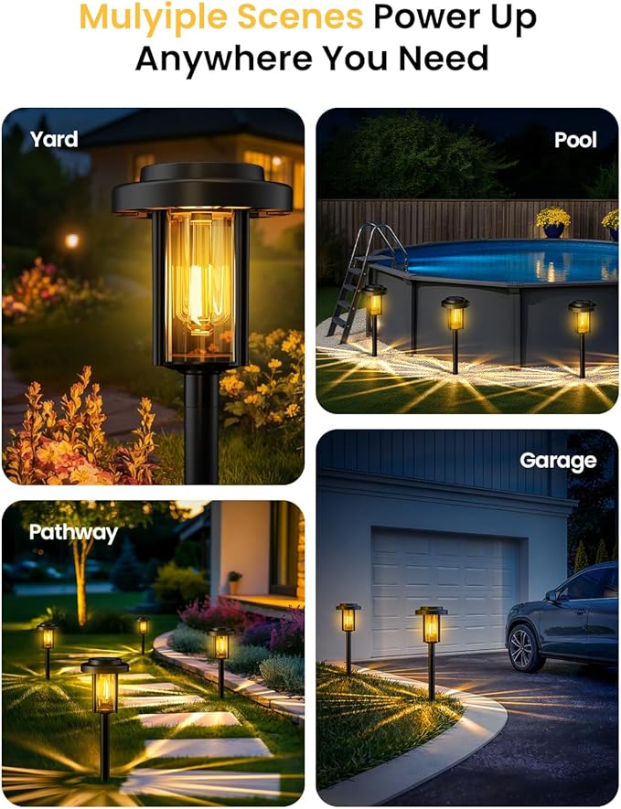 Solar Pathway Lights, 12 Pack Solar Light Outdoor IP65 Waterproof, Garden Lights Solar Powered, Outside Decor Landscape Lighting for Yard, Path, Driveway, Walkway (Warm White)
