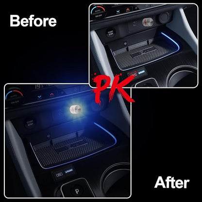 USB LED Car Interior Night Light, 2 PCs, Atmosphere Lamp, Mini Decoration Light, Car Interior Ambient Atmosphere Night Lamp, USB Night Light for All Car Interiors (Blue)