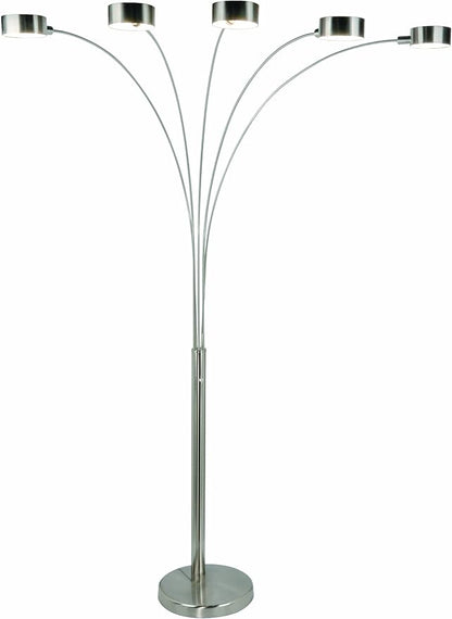 Artiva USA Micah - 5 Arc Floor Lamp w/Dimmer Switch, 360 Degree Rotatable Shades - Bright & Attractive, Brushed Steel