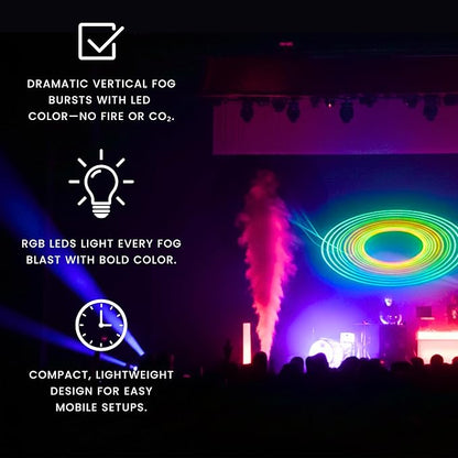 CHAUVET DJ – Geyser T6 Vertical Fog Machine | Pyrotechnic Style Fog Effect Without Toxic Chemicals or CO2 | Wireless and Timer Remote Control | Compact Design for Mobile Applications