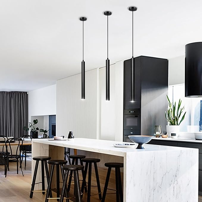 OKELI Modern Pendant Lights 4000K LED Dimmable Pendant Light Fixtures Pendant Lighting for Kitchen Island,Bar,Bedroom, 15.7inch, 10W, ETL, 3Pack