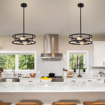 Black Semi Flush Mount Ceiling Light,Industrial Farmhouse Sloped Lights Fixture, Adjustable Height Metal Lighting for Kitchen Dining Room Entryway Hallway Living Room