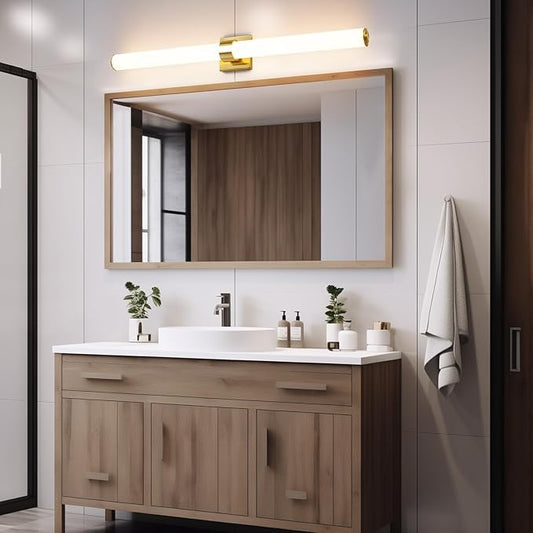 AIJIASI Bathroom Light Fixtures - 39 Inch Gold Bathroom Lights Over Mirror LED Vanity Light with Acrylic Shade, 36W Modern Vanity Lighting Fixtures for Mirror Living Room Gallery 3000K