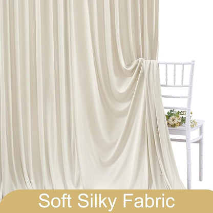 4 Panels Beige Backdrop Curtain for Baby Shower Wrinkle Free 20ft x 10ft Backdrop Drapes Panels for Parties Wedding Bridal Shower Birthday Photo Photography Fabric Background Decoration