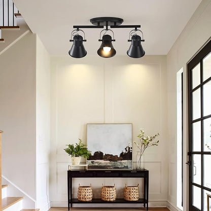 3-Lights Ceiling Track Lighting Fixtures Can Used for Mirror Front Wall Lights, Adjustable Ceiling Spotlight 3-Light Vanity Lamp