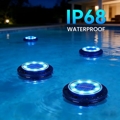 Flacchi Solar Lights Outdoor Waterproof - 2-in-1 Solar Powered Ground Lights Outdoor Solar Disk Light Landscape Light for Deck Step Patio Yard Pathway Walkway Driveway Garden (Blue, 2 Pack)