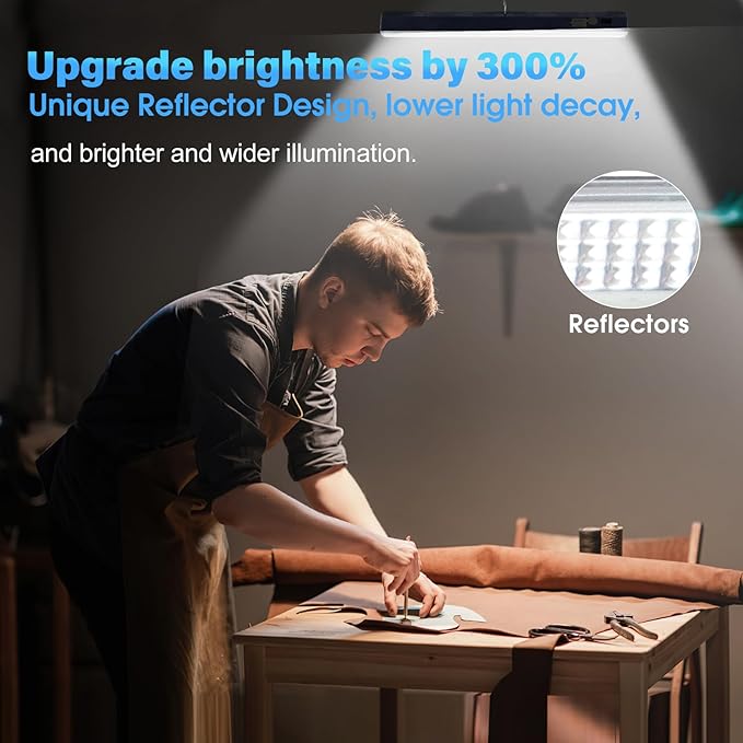 Magnetic Light BAR, 11.81-inches 5000mAh 6000 Lumens Rechargeable Portable Lamp Built in 165 LED Bulbs,with Handy Hook with 2 Magnets Endurance