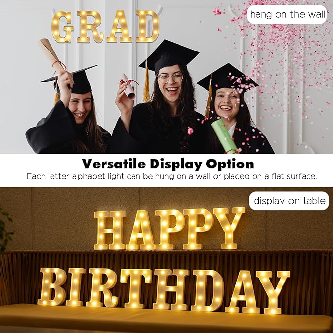 Small Led Marquee Letters, Light Up Letters, 8.58 Inch Led Letter Lights, Battery Powered Lighted Sign for Table, Party, Birthday, Christmas Decor (Letter G)