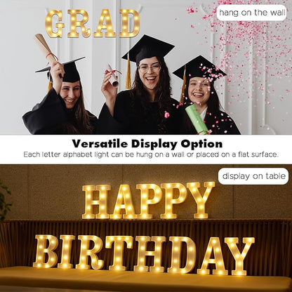 Small Led Marquee Letters, Light Up Letters, 8.58 Inch Led Letter Lights, Battery Powered Lighted Sign for Table, Party, Birthday, Christmas Decor (Letter G)