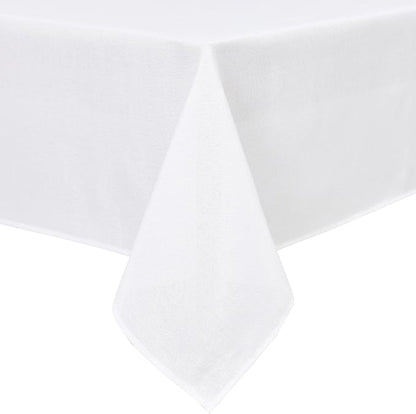 Hiasan Faux Linen Rectangle Tablecloth - Wrinkle and Stain Resistant Washable Table Cloth for Kitchen Dining Room Holiday Table Cover for Party Dinner, White, 60 x 84 Inch