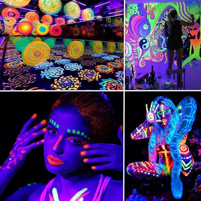 30W Black Light Bar, 30 LEDs, Blacklight Flood Light with Switch, Plug and 5ft Cable, Light Up 20x20ft, for Body Paint, Black Party, Halloween