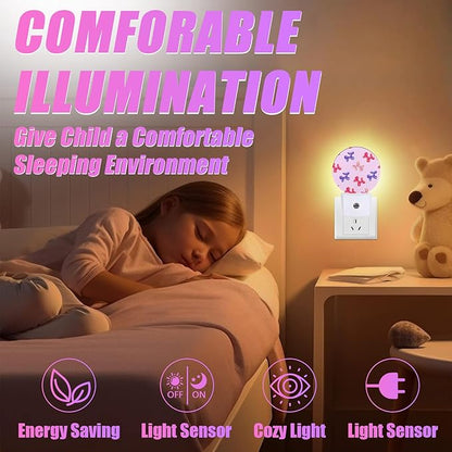 Balloon Puppy Night Light Dog Lover Night Lights LED Lamp Round Plug into Wall Nightlight with Dusk to Dawn Sensor Home Hallway Stairway Kitchen Decor