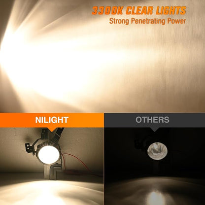 Nilight Fog Lights Assembly Compatible with 2007 2008 2009 Honda CRV EX EX-L LX Light Replacement Clear Lens Driver and Passenger Side