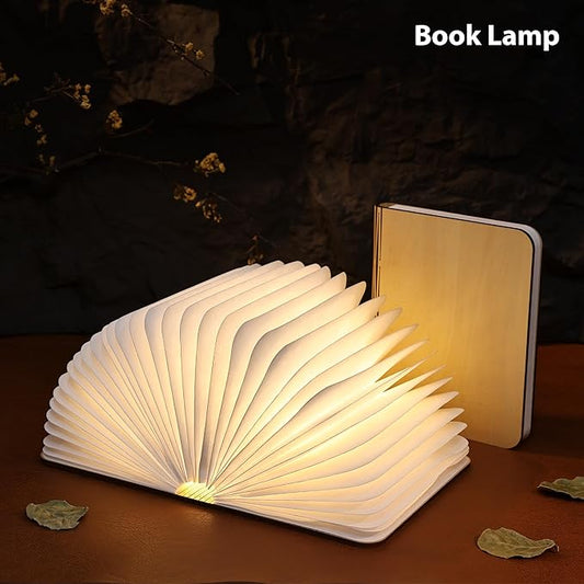 8.3 Inch Wooden Book Lamp, Book Lovers Gifts,Teacher Appreciation Gifts for Women, LED Ambient Lighting, Magnetic Mood Lighting for Home&Library Decor (Maple)